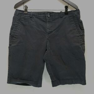 Eddie Bauer Shorts Size 12 Black Waist 34 Inseam 11" Cotton Blend Walking Shorts